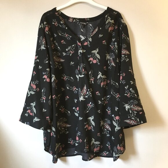 George Black Floral Tunic Top - Picture 1 of 16